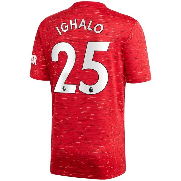 Camiseta Manchester United NO.25 Ighalo Primera Equipación 2020-2021 Rojo